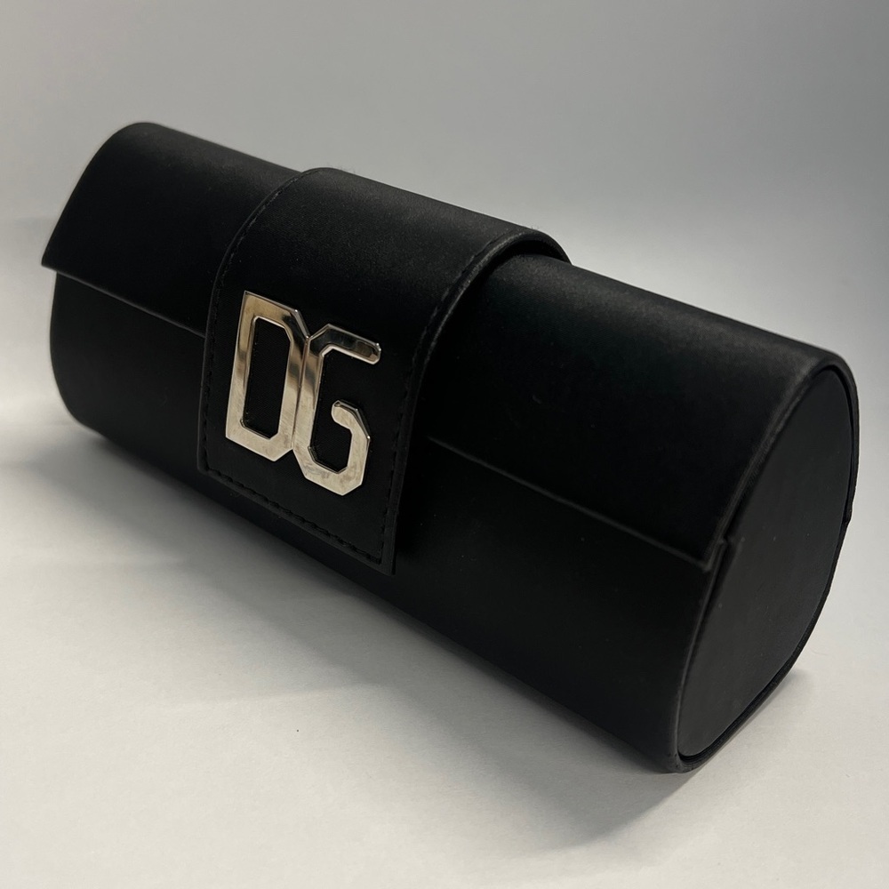 Dolce & Gabbana Structured Black Nylon Overlay Sunglasses Clutch Case